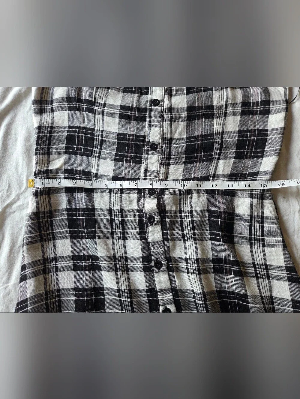 Black & White Plaid Button-Front Women's Skirt